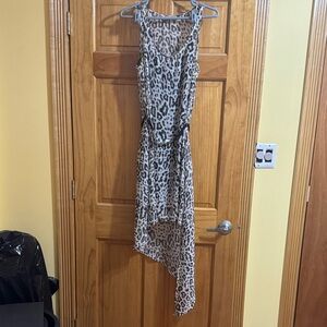 Guess Asymmetrical Leopard Print Dress